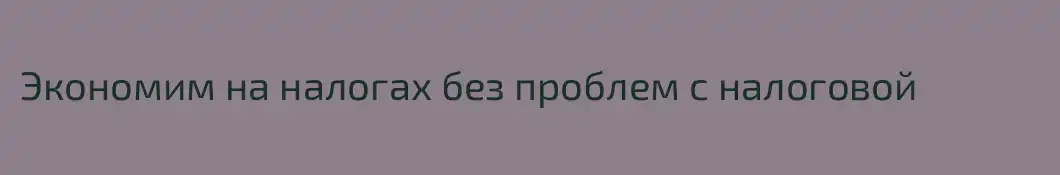 Экономим на налогах без проблем с налоговой